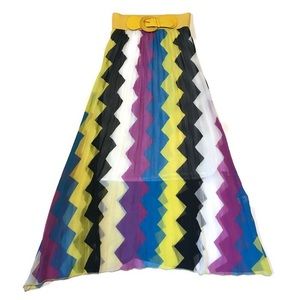 Mia Mia Collection chiffon a-line skirt with belt